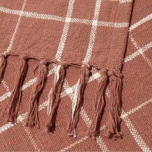 Little Korboose by April Nemeth Throw Blanket - Dusty Rose & Cream
